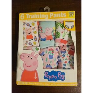 Peppa Pig 6 Pack Multicolor Pull On Potty Training Pants‎ Toddler Girls Size 3T